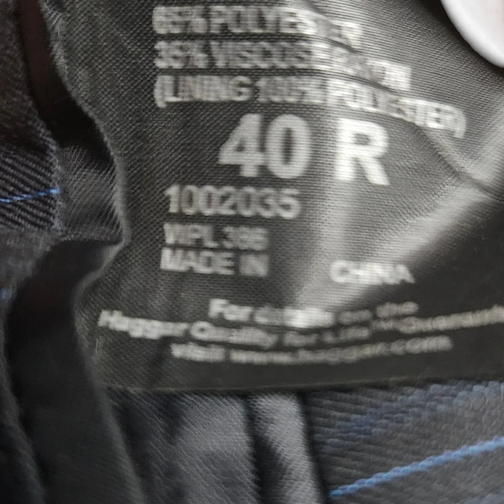 Haggar 40R Black with Light Blue Pin Stripe Sport Suit Jacket